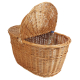 Einkaufskorb Handkorb Weide Korb groß mit Klappdeckel (57x40x30/48)