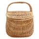 Einkaufskorb,groß, Trachtenkorb Handkorb Weide Korb mit Klappdeckel (50x32x27/41)