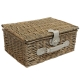 Picknickkorb für 4 Personen, Picknickkoffer aus Weide mit Deckel (43x33x20)
