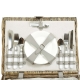 Picknickkorb für 4 Personen, Picknickkoffer aus Weide mit Deckel (43x33x20)