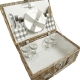 Picknickkorb für 4 Personen, Picknickkoffer aus Weide mit Deckel (43x33x20)