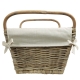 Holzkorb, Kaminkorb, Tragekorb, Korb aus Rohr gefüttert (59x41x30/40)