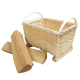 Holzkorb Kaminholzkorb Korb Tragekorb aus Holzspan (50x33x30/40)