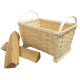 Holzkorb Kaminholzkorb Korb Tragekorb aus Holzspan (59x39x35/46)