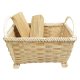 Holzkorb Kaminholzkorb Korb Tragekorb aus Holzspan (59x39x35/46)