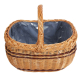 Einkaufskorb Handkorb Weide Korb gefüttert (43x32x23/38)