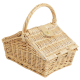 Picknickkorb, Klappdeckelkorb, Handkorb Weide Korb gefüttert (32x23x10/31)