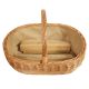 Holzkorb Kaminkorb aus gesottener Weide Korb gefüttert (62x42x22/43)
