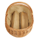 Holzkorb Kaminkorb aus gesottener Weide Korb gefüttert (62x42x22/43)