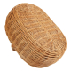 Holzkorb Kaminkorb aus gesottener Weide Korb gefüttert (62x42x22/43)
