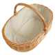 Holzkorb Kaminkorb aus gesottener Weide Korb gefüttert (65x44x25/44)