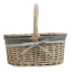 Einkaufskorb Picknickkorb Handkorb Weide Korb gefüttert (40x31x18/37)