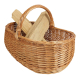 Holzkorb Kaminkorb aus gesottener Weide Korb (62x42x23/43)