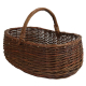 Holzkorb Kaminkorb aus ungeschälter Weide Korb ungefüttert (63x43x24/45)