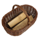 Holzkorb Kaminkorb aus ungeschälter Weide Korb ungefüttert (63x43x24/45)