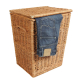 Wäschekorb gefüttert - Korb für Wäsche aus gesottener Weide (43x35x54)