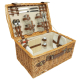Picknickkorb für 4 Personen, Picknickkoffer aus Weide mit Deckel (40x29x19)