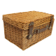 Picknickkorb für 4 Personen, Picknickkoffer aus Weide mit Deckel (40x29x19)