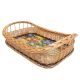 Tablett aus Weide, Trage - Korb - Tablett (52x38x14)