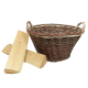 Erntekorb, Holzkorb, Tragekorb, Gartenkorb, Weide Korb (D:54cm)