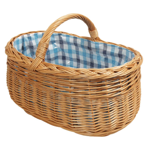 Einkaufskorb Handkorb Weide Korb gefüttert (50x33x24/39) Einkaufskorb Handkorb Weide Korb gefüttert (50x33x24/39)
