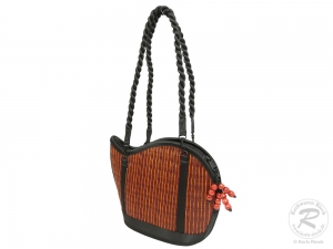 Schultertasche, amicaso Seidengrastasche, Handtasche Tasche aus Seidengras (30x12x22/48)
