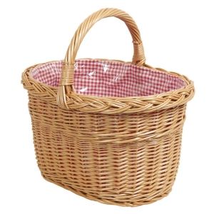 Einkaufskorb Handkorb Weide Korb gefüttert (41x31x38) Einkaufskorb Handkorb Weide Korb gefüttert (41x31x38)