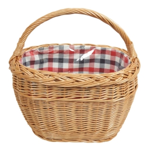 Einkaufskorb Handkorb Längshenkel Weide Korb gefüttert (40x26x26/40) Einkaufskorb Handkorb Längshenkel Weide Korb gefüttert (40x26x26/40)
