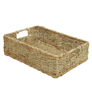 Regalkorb, Dekokorb aus Seegras Schnurgeflecht (32x22x10) - Einzelstück