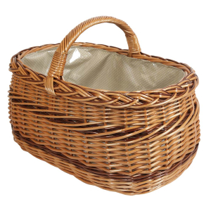 Einkaufskorb Handkorb Weide Korb gefüttert (51x35x25/37)