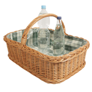 Tablett, Korbtablett aus Weide, Trage Tablett geflochten (54x38x17/33)