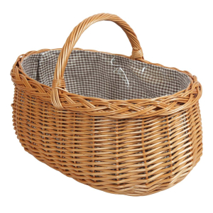Einkaufskorb Handkorb Weide Korb gefüttert (50x34x23/36)
