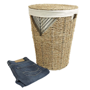 Wäschekorb Wäschesammler - Korb aus Seegrasgeflecht (D:40 H:50)