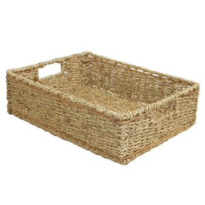 Regalkorb, Dekokorb aus Seegras Schnurgeflecht (40x31x12)