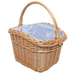 Einkaufskorb Fahrradkorb Handkorb Weide Korb gefüttert (40x29x23/43)