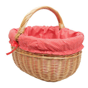 Einkaufskorb mit herausnehmbaren Stofffutter - handgefertigt und stabil (44x35x24/38)