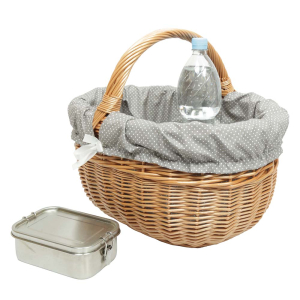 Einkaufskorb mit herausnehmbaren Stofffutter - handgefertigt und stabil (44x35x24/38)