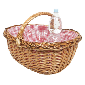 Einkaufskorb Handkorb Weide Korb gefüttert (51x40x22/34)