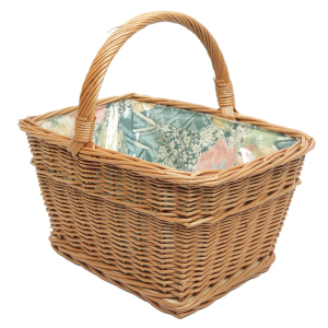 Einkaufskorb Handkorb Weide Korb gefüttert (44x31x22/38)