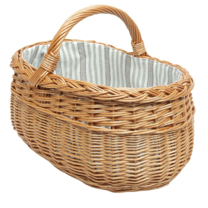 Einkaufskorb Handkorb Weide Korb gefüttert (48x33x23/36)