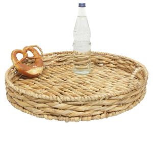 Geflochtenes Tablett Wasserhyazinthe – dekorativ & vielseitig (D:50)