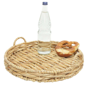 Geflochtenes Tablett Wasserhyazinthe – dekorativ & vielseitig (D:40)