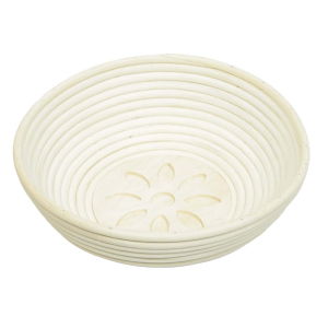 Brotgärkörbchen Peddigrohr – Rund mit dekorativer Bodenprägung 3 Pfund (D:25m H:8,5cm)