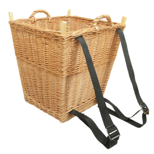 Tragekorb, Kiepe, Rucksackkorb aus gesottener Weide (45x43x46/51)