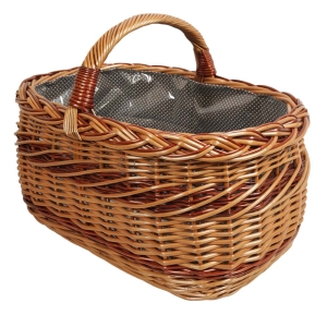 Einkaufskorb Handkorb Weide Korb gefüttert (51x35x25/38)