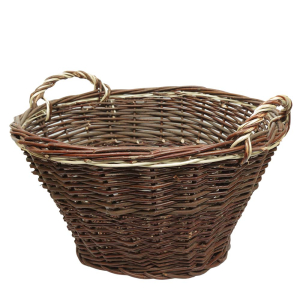 Erntekorb, Holzkorb, Tragekorb, Gartenkorb, Weide Korb (D:58cm) - EINZELSTÜCK