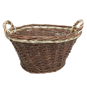 Erntekorb, Holzkorb, Tragekorb, Gartenkorb, Weide Korb (D:45cm)