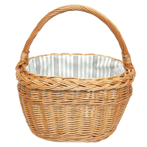 Einkaufskorb Handkorb Längshenkel Weide Korb gefüttert (42x27x26/45)