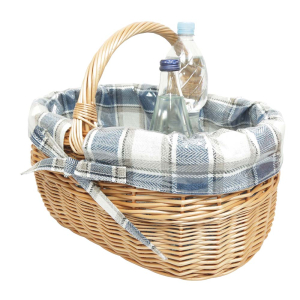 Einkaufskorb Handkorb Weide Korb gefüttert (45x34x22/36)